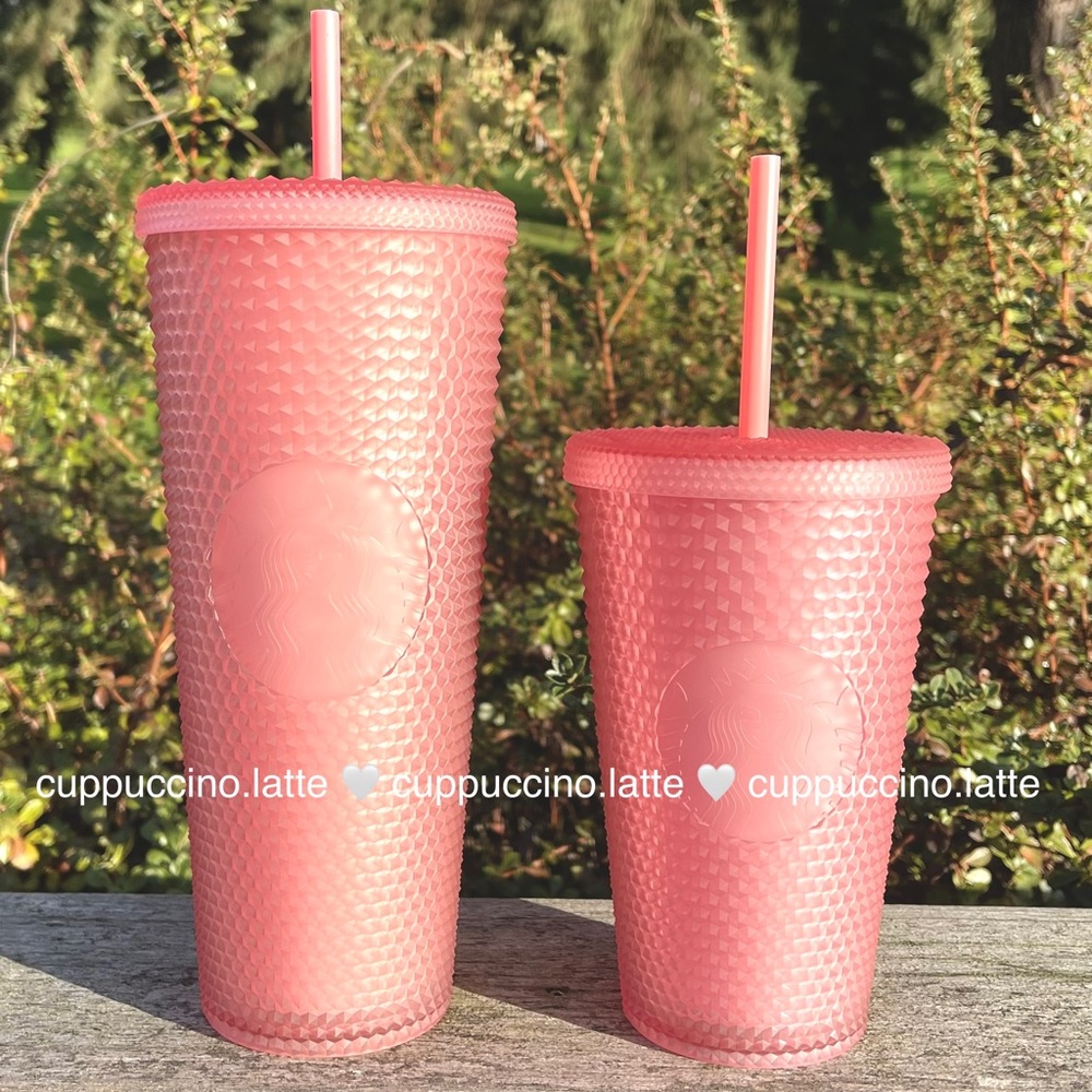 💗NEW SET🍋Starbucks 2022 Valentine Pink Lemonade Jelly Grande & Venti Studded